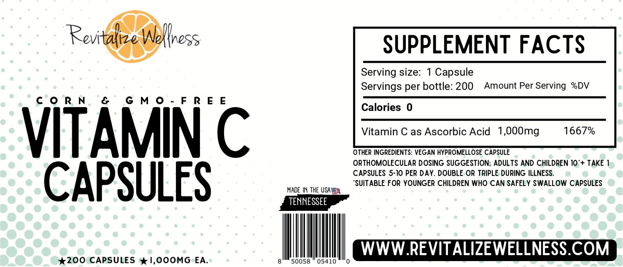 Vitamin C Capsules (as Ascorbic Acid) - 1,000mg - Image 3